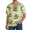 thumbnail image 3 of Gaeub Avocado Doing Sport Men's Lapel Short Sleeve Shirt, Relaxed Fit Shirt, Soft and Breathable for Outdoors Party Travel - Large, 3 of 7