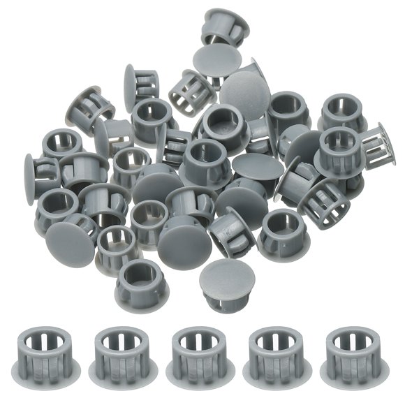 Uxcell 40pcs Nylon Hole Plugs,1/2"(13mm) Round Drill Screw Hole Plugs Covers, Dark Gray