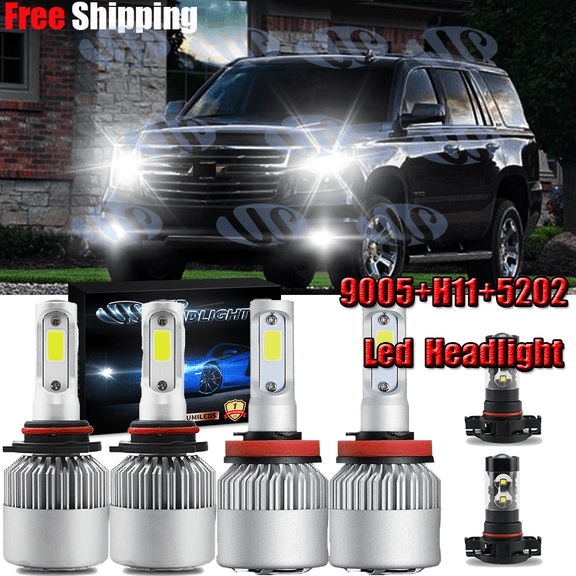 Fit For 2007-14 Tahoe Suburban Xenon White LED 9005 H11 High/Low Fog Light Bulb