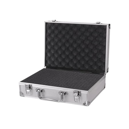 

Aluminum Alloy Toolbox File Storage Box Multipurpose Suitcase Lightweight Portable Waterproof Safety Equipment Carrying Case Siliver Small Buckle