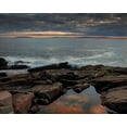 thumbnail image 2 of Jaynes Gallery 32x26 Gold Ornate Wood Framed with Double Matting Museum Art Print Titled - USA-Maine-Acadia National Park Moody sunset on ocean coastline, 2 of 4