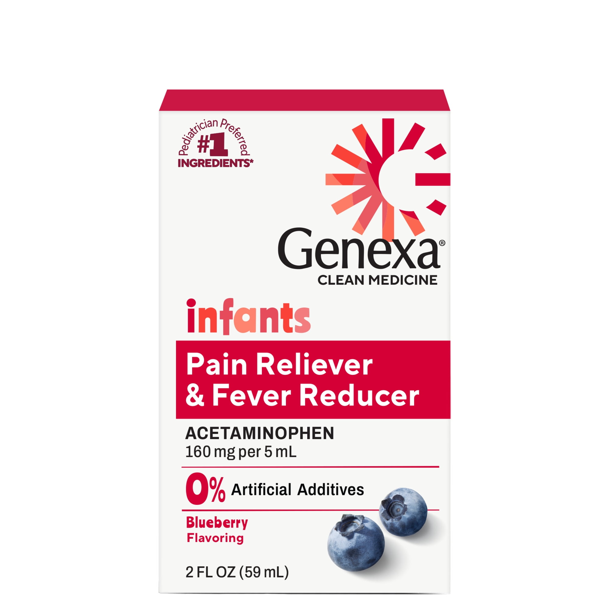 Genexa Infants Pain & Fever Blueberry