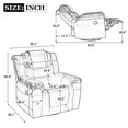 thumbnail image 7 of 1 Seater 360°Swivel and Rocking Home Theater Recliner, PU Sofa Seat with Overstuffed Soft Cushion and Wider Armrests for Living Room,Bedroom, Grey, 7 of 7