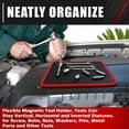 thumbnail image 5 of 4.33*12.8 In Magnetic Tool Pad, Pratical Magnetic Tool Storage Pad, Magnetic Suction Leather Pad, (Black & Red), 5 of 5