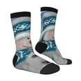 thumbnail image 2 of Goofa Christmas Snowman In The Snow Printed Men's Crew Socks, Soft Durable Breathable Moisture-Wicking with Odor Control Cotton socks, 2 of 9