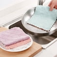 thumbnail image 4 of Redempat Microfiber Dishcloth Portable Solid Color Water Absorbent Breathable Kitchen Plate Dish Towel Cloth Accessories Green Coffee 1Set, 4 of 6