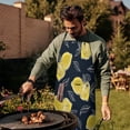 thumbnail image 4 of Yellow Lemon Fruit Slices DarkBlue Pattern Apron-Garden Aprons for Women with Pockets-Cotton Linen Waterproof Kitchen Cooking Gardening Aprons Adjustable for Kitchen,Cooking,BBQ and Salon 33x27 Inch, 4 of 4