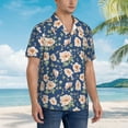 thumbnail image 3 of KLL Flower Pattern Men's Hawaiian Shirt Short Sleeve Button Down Beach Shirts,Large, 3 of 7