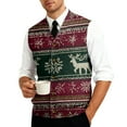 thumbnail image 5 of Dwelliawo Christmas Men's Sweater Vest Casual Knit Ribbed Pullovers Sweater Formal Sleeveless Xmas V Neck Sweaters Fashion Cable Fall Winter Vest Top Dark Green 4XL, 5 of 7