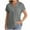 Gray, variant on Sevevn Women's Casual V-Neck Short Sleeve Solid Color Shirt Top Blouse With Pockets Sales Today Gray S