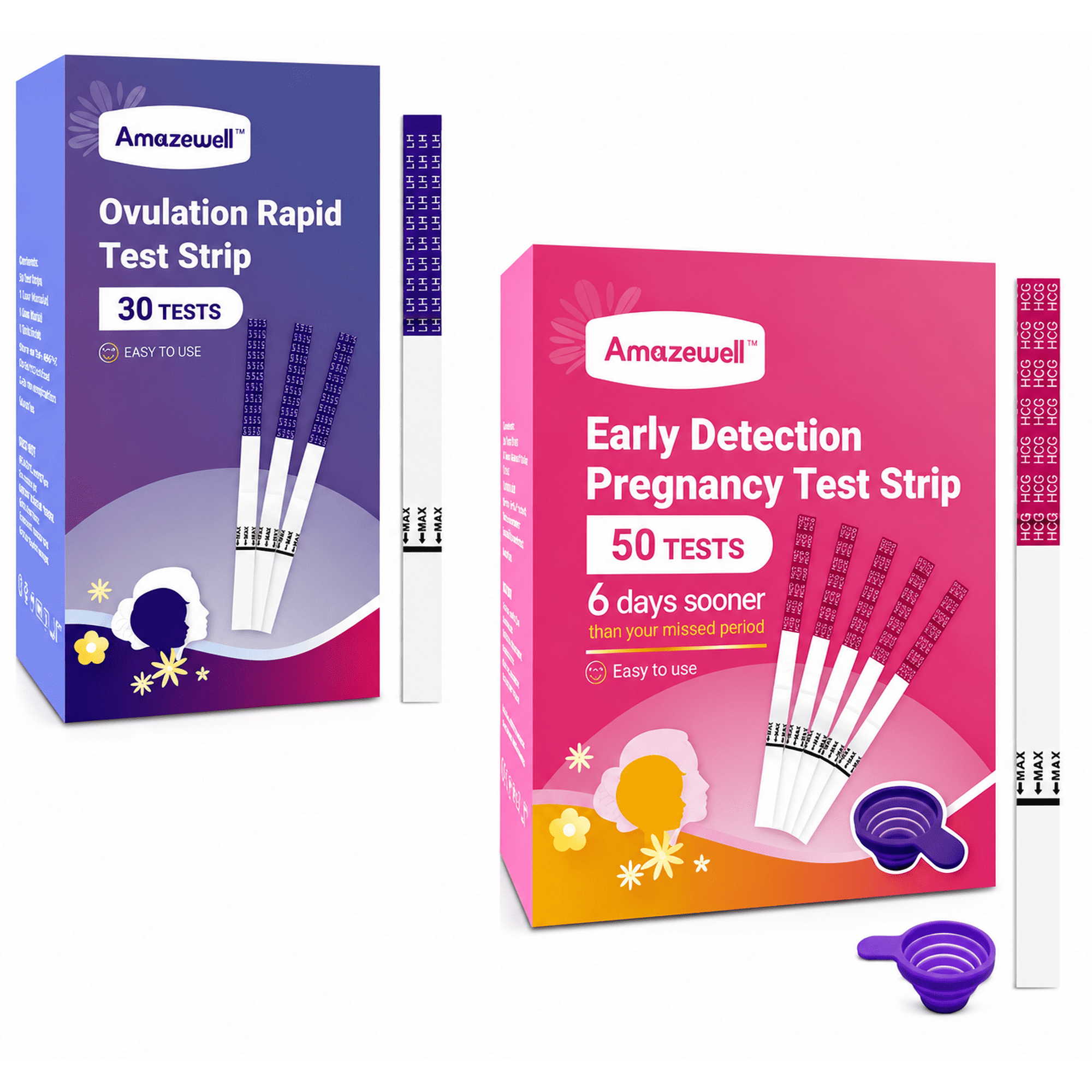 30 LH + 50 HCG + 1 urine cup Test Strips at home pregnancy test kit for women with easy-to-read results