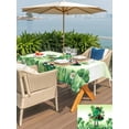 thumbnail image 4 of St. Patrick's Day Outdoor Tablecloth - 60x102 Inch Rectangle Dining Table Cover, Lucky Shamrock Hat Ladybirds Daisy Ombre Green Waterproof Outdoor Table Cloth with Umbrella Hole & Zipper for Patio, 4 of 7
