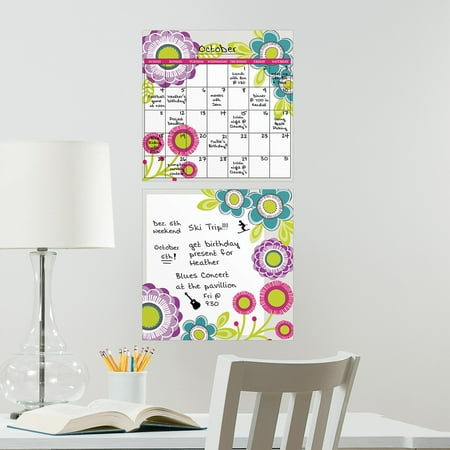 Wall Pops Poppy Dry-Erase Board/Calendar Combo (2 Pc) Wall Decals