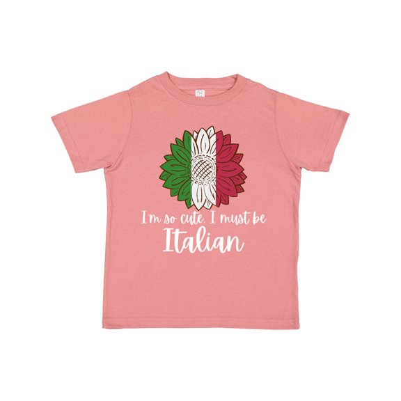 Inktastic I'm So Cute, I Must Be Italian Sunflower Italy Flag Boys or Girls Toddler T-Shirt