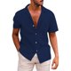 thumbnail image 1 of Camisas Y Playeras Camisa para hombre de manga corta con botones para hombre, camisa informal con estampado de playa de verano con dragón (Navy, XXL), 1 of 6