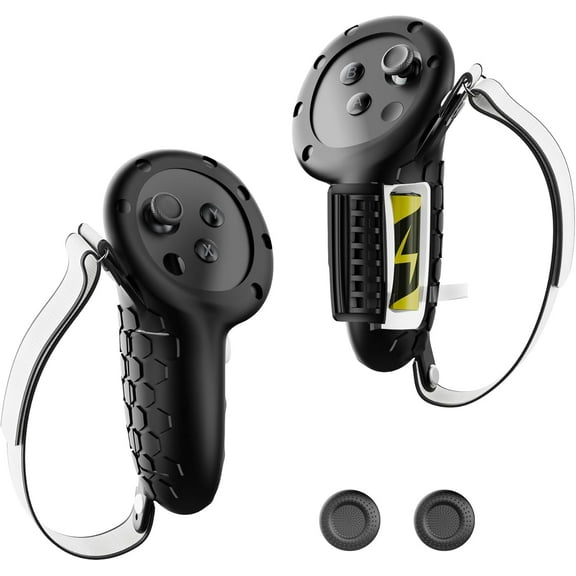 APEXINNO VR Controller Grips Cover for Meta Quest 3S/3 Accessories,Silicone Hand Grips Skin for Oculus Quest 3S/3 Controllers with Adjustable Hand Active Knuckle Straps (Black)