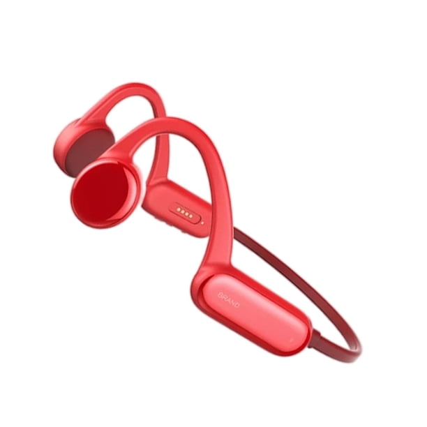 Auriculares de conducción ósea para entrenamientos, conducción y ciclismo con cinturón. rojo