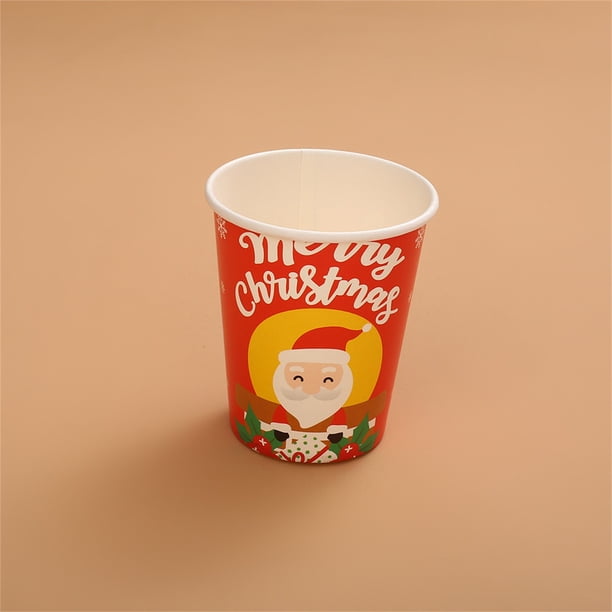 Decoraciones para Fiestas Navideñas, Platos Desechables, Platos de Papá Noel con Dibujos Animados, Juego de Vasos de Papel y Cubiertos para Fiestas.