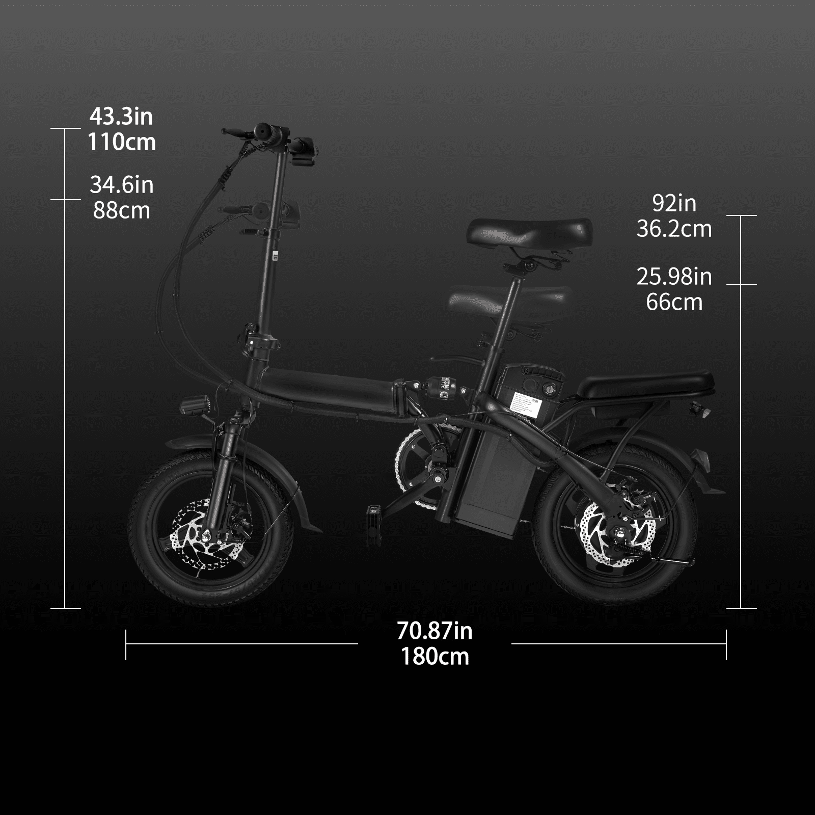 X-BURNER 14"Electric Folding Bike,48V 10.4Ah Battery,400W Powerful Motor Foldable EbIke,20MPH,30 Miles Electric Bicycles for Adults,UL 2849