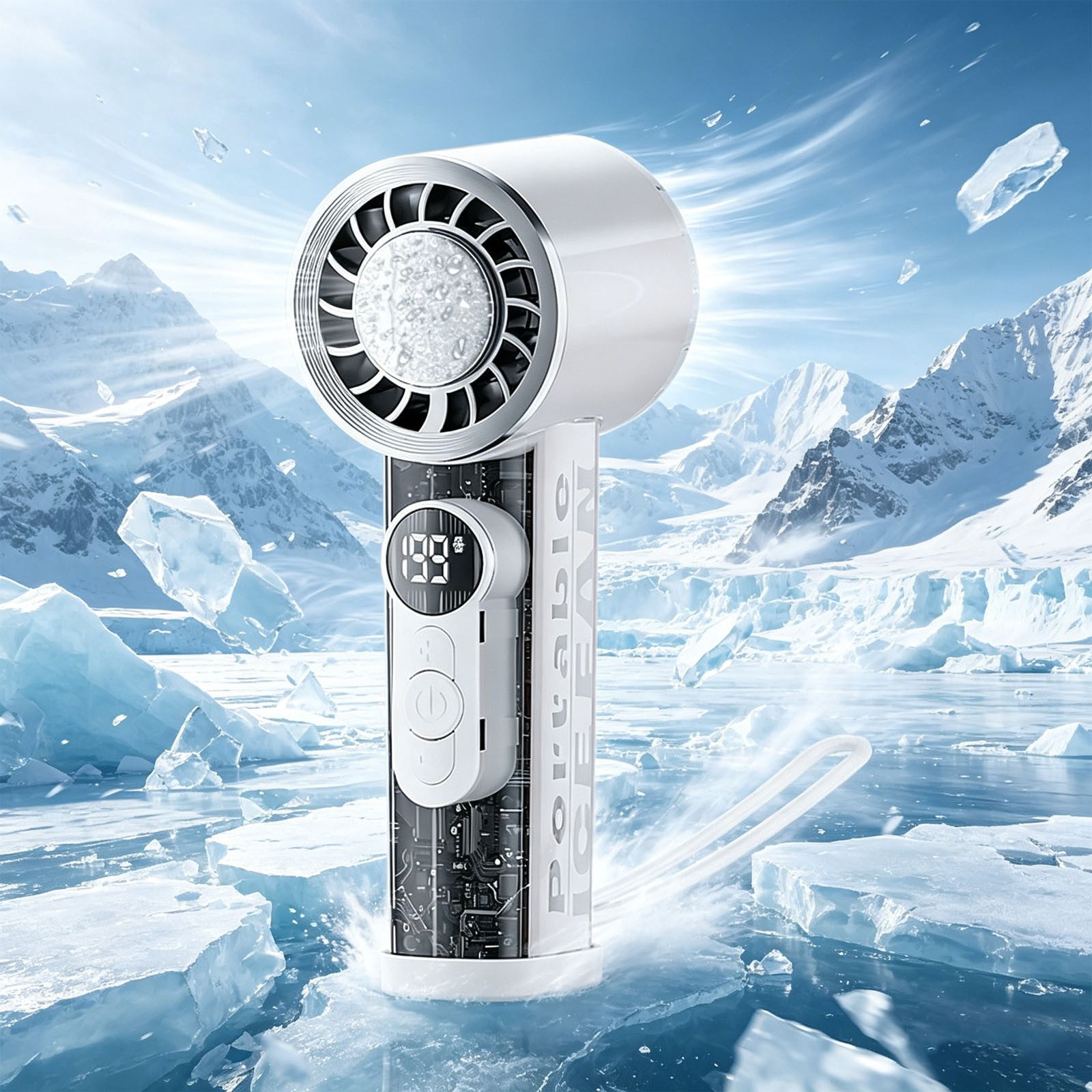 Desktop Air Cooler Fan With Spray Mist Cooling System 6 Speed Digital Display Oscillating Fan Ice Cooling Large Water Tank Strong Wind Rapid Cooling Relief, For Home Office Bedroom Summer Use