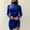 Blue, variant on Blczomt Mini Women's Dress Blue Ruched Long Sleeve Bodycon Sexy Mock Neck Club Dress