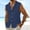 Navy, variant on Men's Linen Shirts Sleeveless Button Up Shirt Casual Summer Beach Tops Athletic Gym Tank Vest