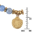 thumbnail image 3 of Vibrant Clam Shell Charm Mix Blue Stone and Brass Jingle Bell Bracelet, 3 of 5