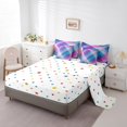 thumbnail image 3 of Rainbow Geometric Comforter Set Twin,Colorful Abstract Striped Bedding Set,Diamond Geometry Bed In A Bag (Comforter+Fitted+Flat Sheet+2 Pillowcases+2 Throw Pillow Covers) 7 Pieces Bed Set, 3 of 5