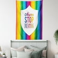 thumbnail image 4 of Quotes Decor Tapestry, Digital Bound Little Triangles Rainbow Colors Futuristic Geometric Work Motivation, Wall Hanging for Bedroom Living Room Dorm Decor, 60W X 80L Inches, Multi, by Ambesonne, 4 of 5