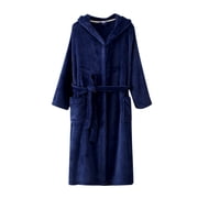 KIHOUT Bathrobes for Women Fashion Robe Bathrobe Lengthening Keep Warm Lapel Same Style for Men and Women Long Sleeve