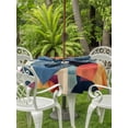 thumbnail image 4 of Outdoor Tablecloth with Umbrella Hole Zipper Orange Round Tablecloth 60" Waterproof Outside Table Cloth Geometric Abstract Retro Art Aesthetic Patio Table Cover Tablecloths for Picnic Party, 4 of 8