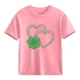 thumbnail image 2 of Cethrio Girls Cotton T-shirts, Party Short Sleeve Casual Graphic St Patrick's Day Tops Pink Size 9-10 T, 2 of 4