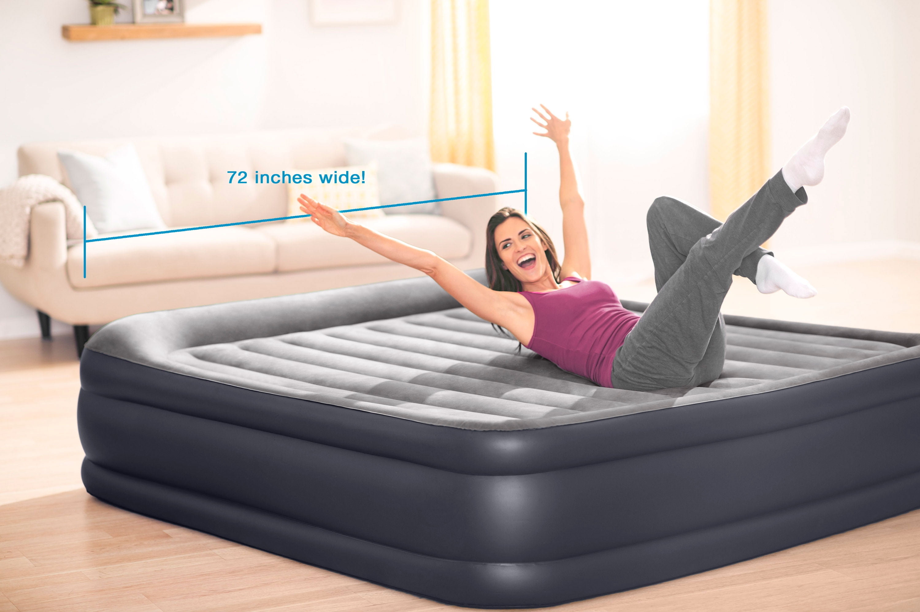 Intex king deluxe pillow rest inflatable air mattress bed with built in pump deals