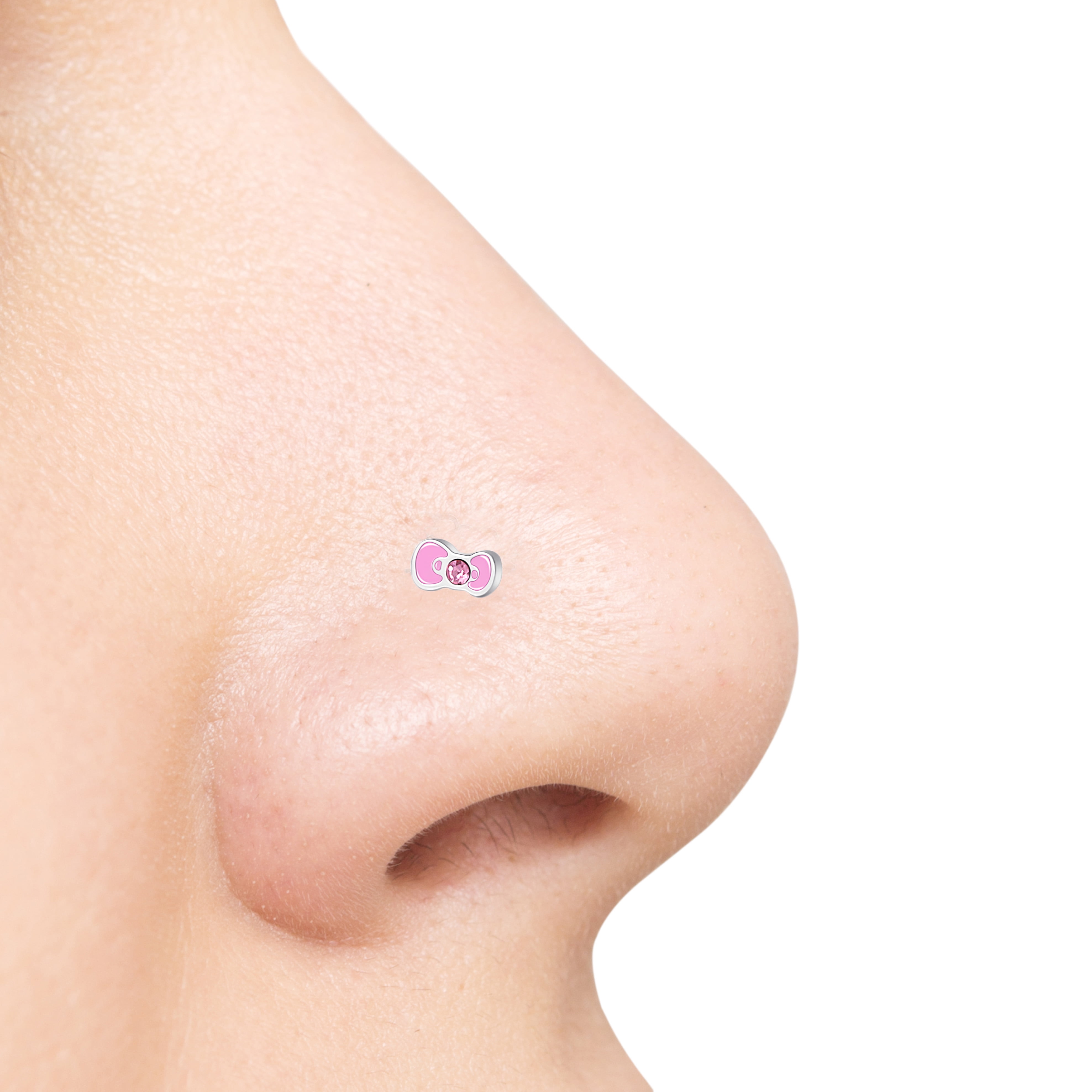 Sanrio Hello Kitty Stainless Steel (316L) Nose Stud - Hello Kitty Bow, Authentic Officially Licensed