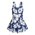 thumbnail image 6 of DISNIMO Girl One Piece Swimsuit Hibiscus Printed Kids Sleeveless Swimwear with Skirt Quick Dry U Neck Bathing Suit Soft Stretch Swim Dress, 6 of 8