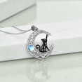 thumbnail image 6 of Cute Fashion Moon Cat Necklaces for Women Opal Star Moon Clavicle Chain Silver Charm Choker Party Jewelry Birthday Gift, 6 of 6