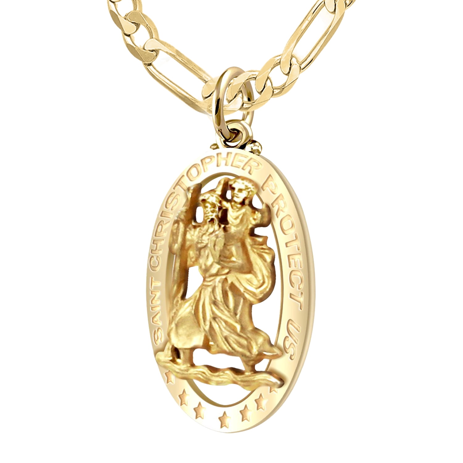 14k Yellow Gold St Christopher Oval 