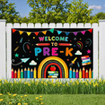 thumbnail image 6 of Colorful Welcome to Pre K Banner with Pencils Rainbows Stars and Books Backdrop Party Decorations for Preschool Openings Classroom Decorations School Events Photography Props, 6 of 7