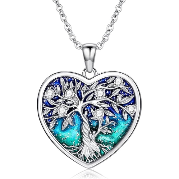 SOULMEET Tree of Life Necklace for Women S925 Sterling Silver Mother Daughter Tree of Life Pendant Family Tree Jewelry Gift for Mother Wife