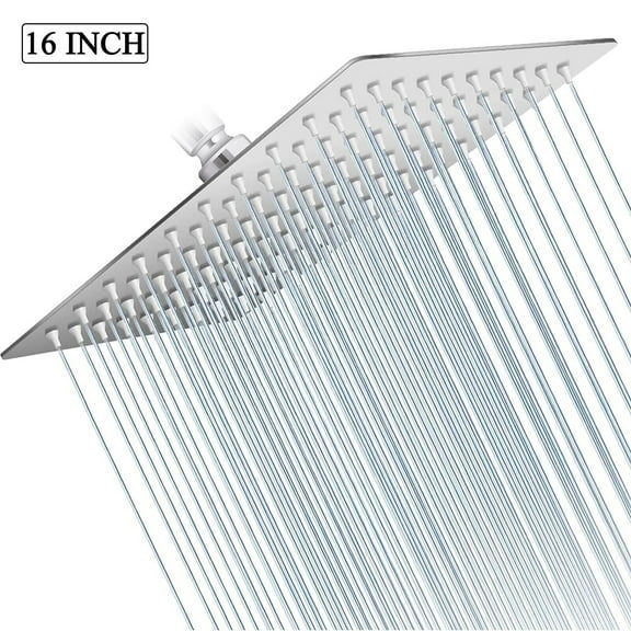 16 inch Rain Shower Head Wall/Ceil Mounted Square Rainfall High pressure Shower
