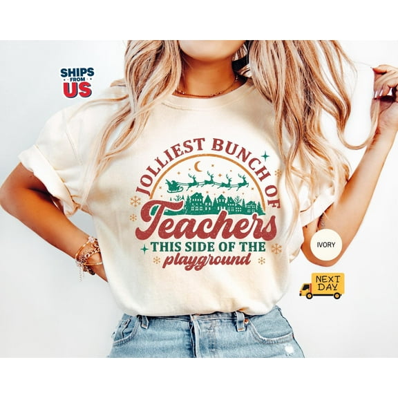 Jolliest Bunch of Teachers Christmas Tee