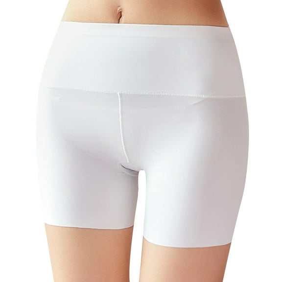 LOLIPPYY Women's High Waist Ice Silk Dress Shorts, White, Comfortable and Lightweight for Wear