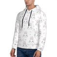 thumbnail image 3 of Rateoe Heart Rabbit Pattern Mens Hoodie, Pullover Hooded Sweatshirt, Kangaroo Pocket Hoodie Ideal for Daily Wear, Travel and Home-4X-Large, 3 of 7