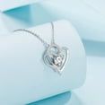 thumbnail image 3 of SFTING Intertwined Double Hearts Pendant Necklace in 925 Sterling Silver Cubic Zirconia Simple Fine Jewellery Gift for Women Mother Wife, 3 of 9