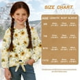 thumbnail image 7 of Xoenoiee Sunflower Star Music Note Print Crop Top for Girls Kids Long Sleeve T Shirt Tie Hem Blouse Fashion Crew Neck Shirts Tee for Beach Vacation Workout, 9-10 Year, 7 of 7