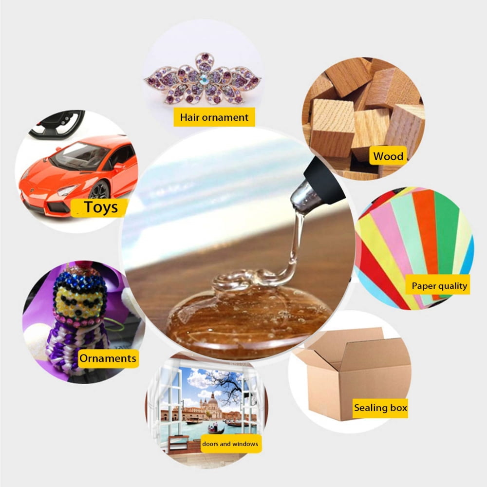 Hot Glue Sticks, 0.28” Diameter x 6” Long, Clear Hot Melt Glue Gun Sticks, 200 Pack
