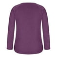 thumbnail image 6 of Floleo Clearance Womens Tops Long Sleeve Shirts Fall Clearance Fashion Woman Long Sleeve V-Neck Solid Zipper Blouse Autumn Causal Pullover Tops Purple, 6 of 6