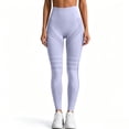 thumbnail image 4 of GXWEA Leggings For Women Ladies Full Length Stretch Yoga Leggings Textured Hip Panel High Rise Daily Fitness Pants(XXL,Light Purple), 4 of 7