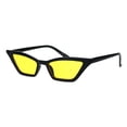 thumbnail image 3 of Womens Narrow Retro Mod Cat Eye Plastic Sunglasses Black Yellow, 3 of 4