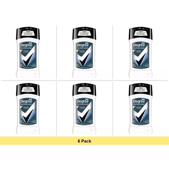 Degree Men Ultra Clear Black and White Antiperspirant Deodorant Fresh 2.7 oz - 6 Pack